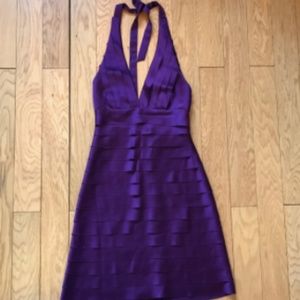 Halter dress with satin finish